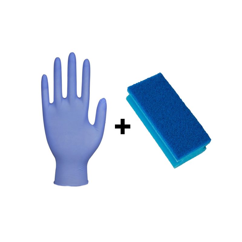 Schwamm inkl. Nitril-Handschuhe