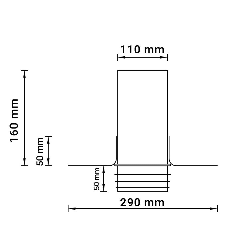 Dachentlüfter Aufstockelement DN110-125 mit Anschlussflansch Dampfsperre