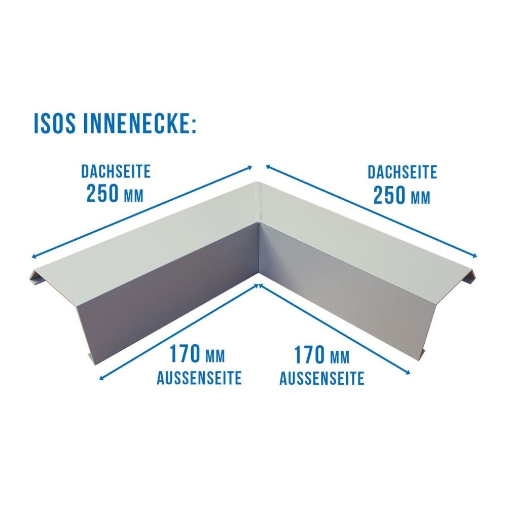 Binnenhoek ISOS 90° zilver RAL 9006