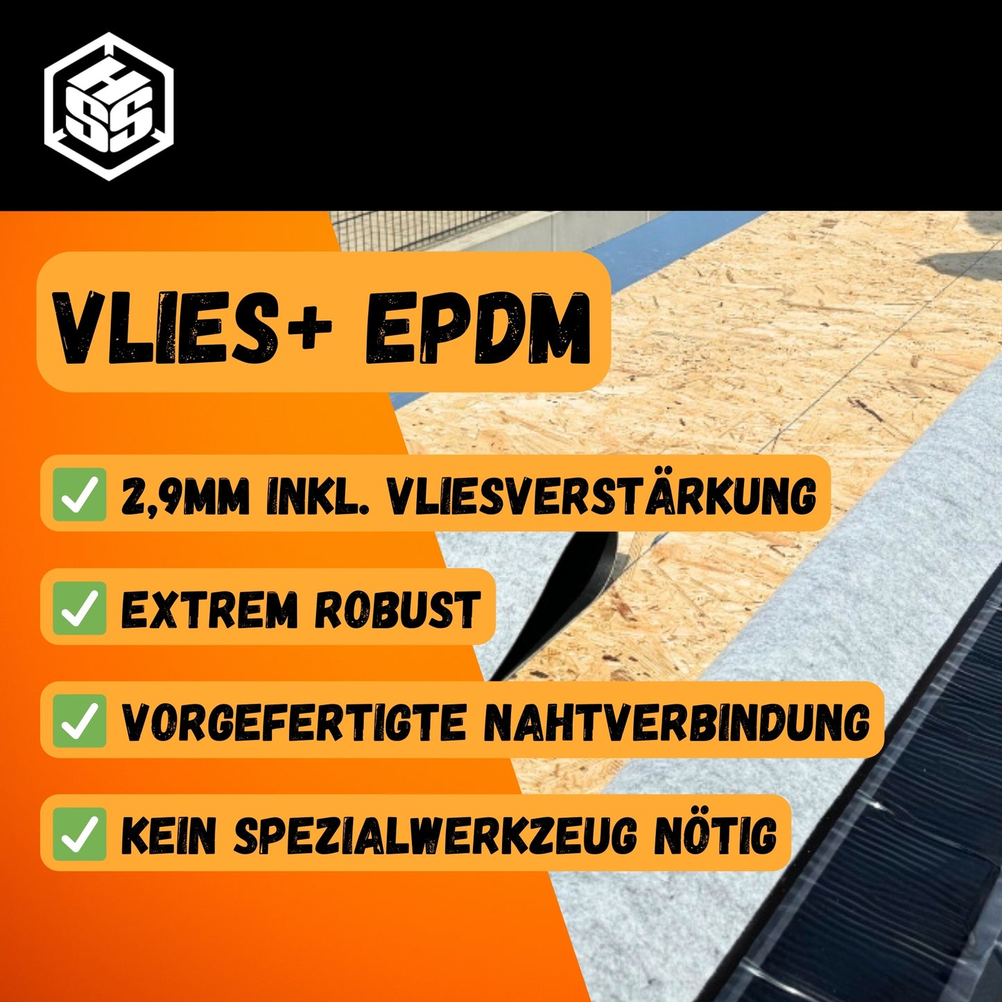 HSS EPDM Dachbahn VLIES+