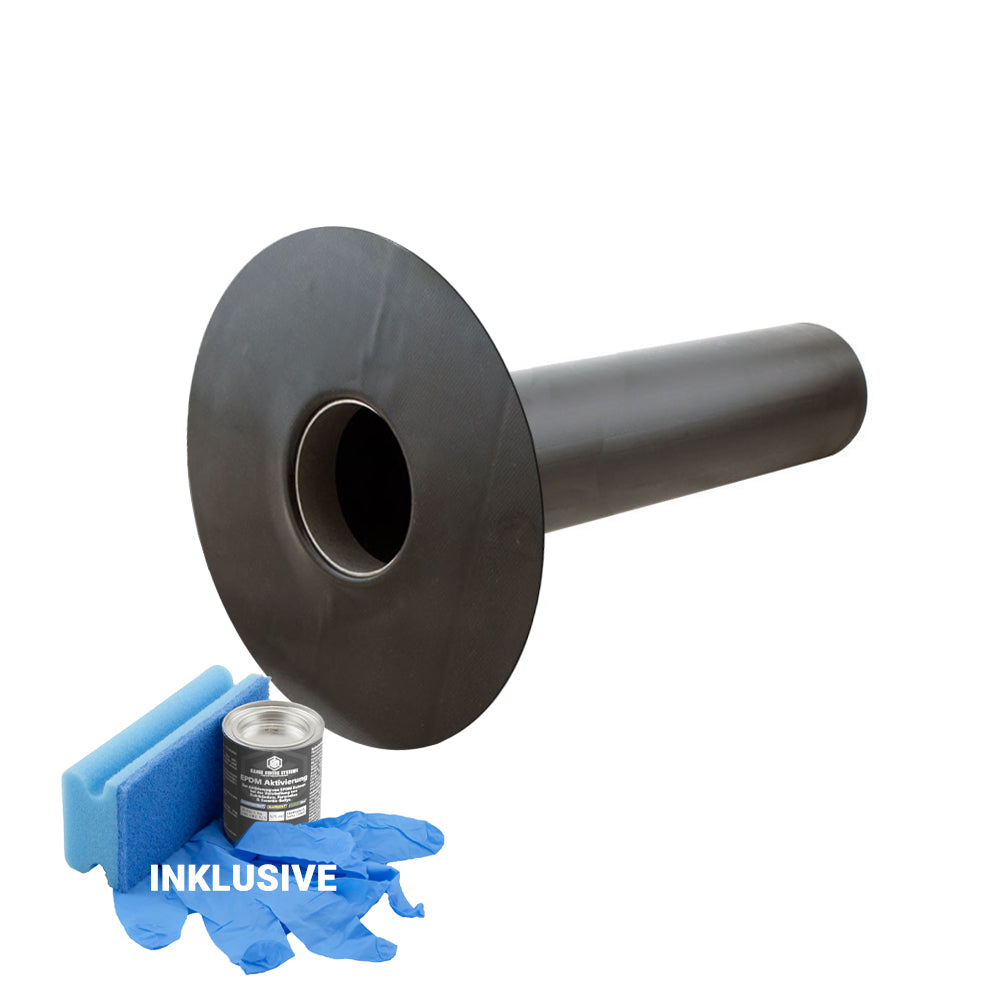 DACHPROTECT Seiten-Notablauf mit Flansch SET (EPDM VLIES+)