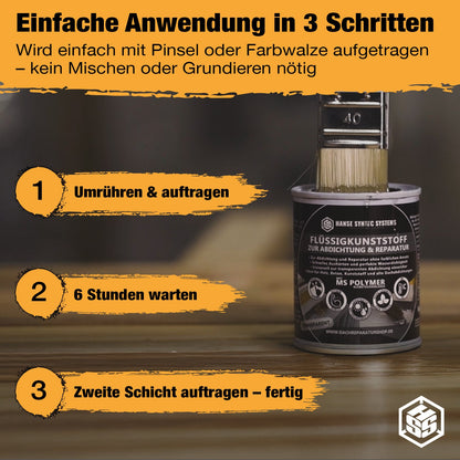 Flüssigkunststoff Transparent Anwendung auf Glas