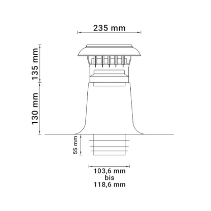 Premium woonkamer/afzuigventilator DN110-125, dubbelwandig
