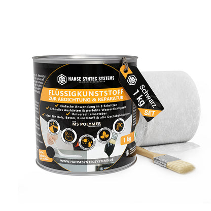 Flüssigkunststoff 1kg Set Schwarz Verpackung