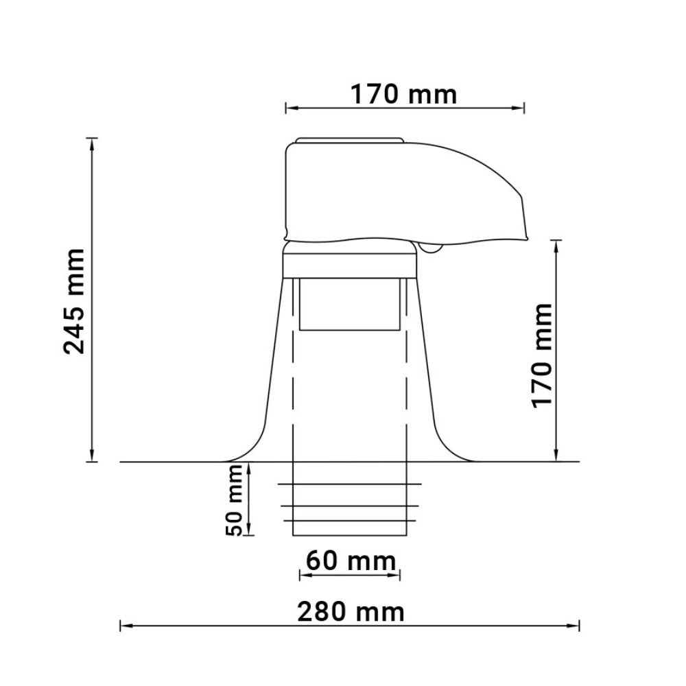 Premium kabelwartel voor plat dak DN60