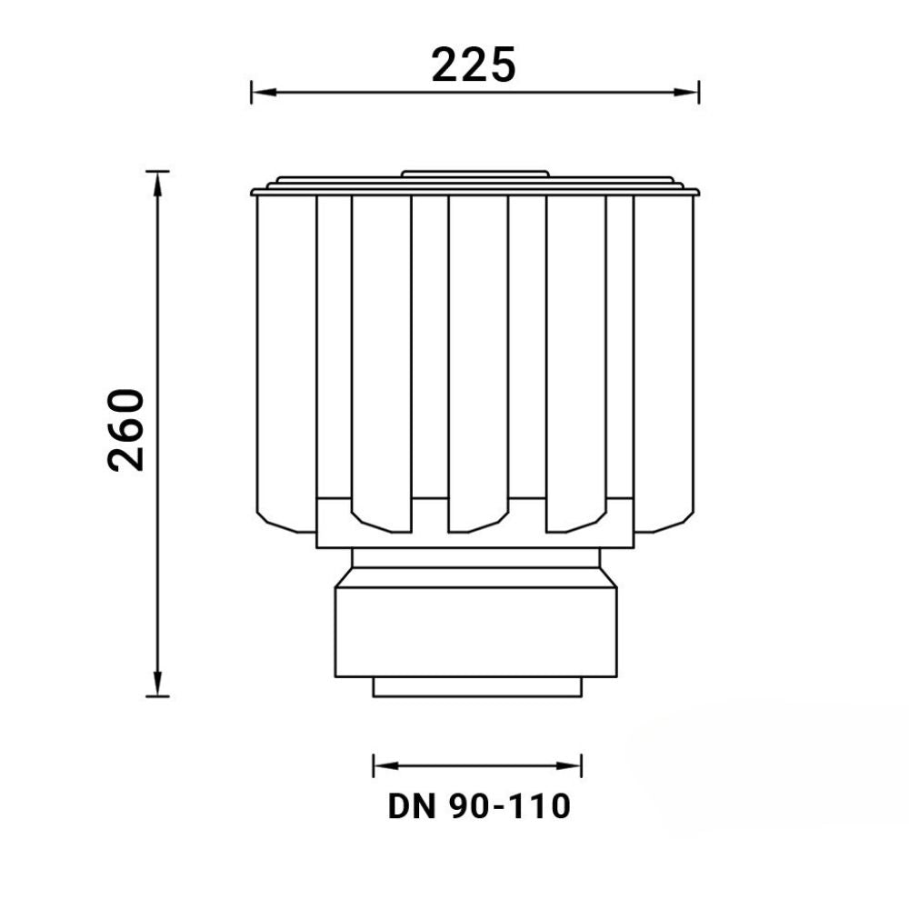 Dachentlüfter Entlüfteraufsatz, windbetrieben für Flachdachentlüfter DN90-100