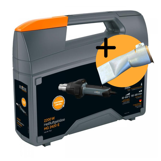STEINEL Heißluftföhn HG 2420 E inkl. Koffer & 40mm Düse für RESITRIX® Dachbahn