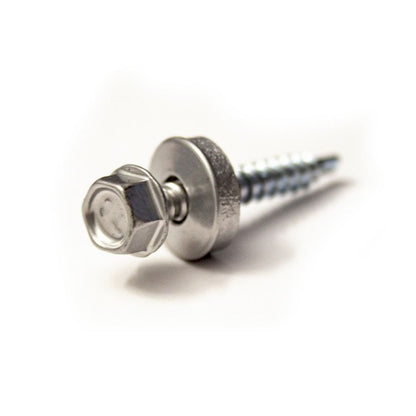 Twistec trapeziumplaatschroef RAL 9006 zilver / 4,8 x 35 mm (100 stuks)